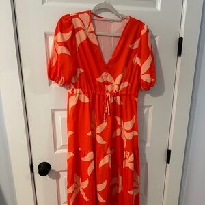 Vibrant Orange Maxi Dress